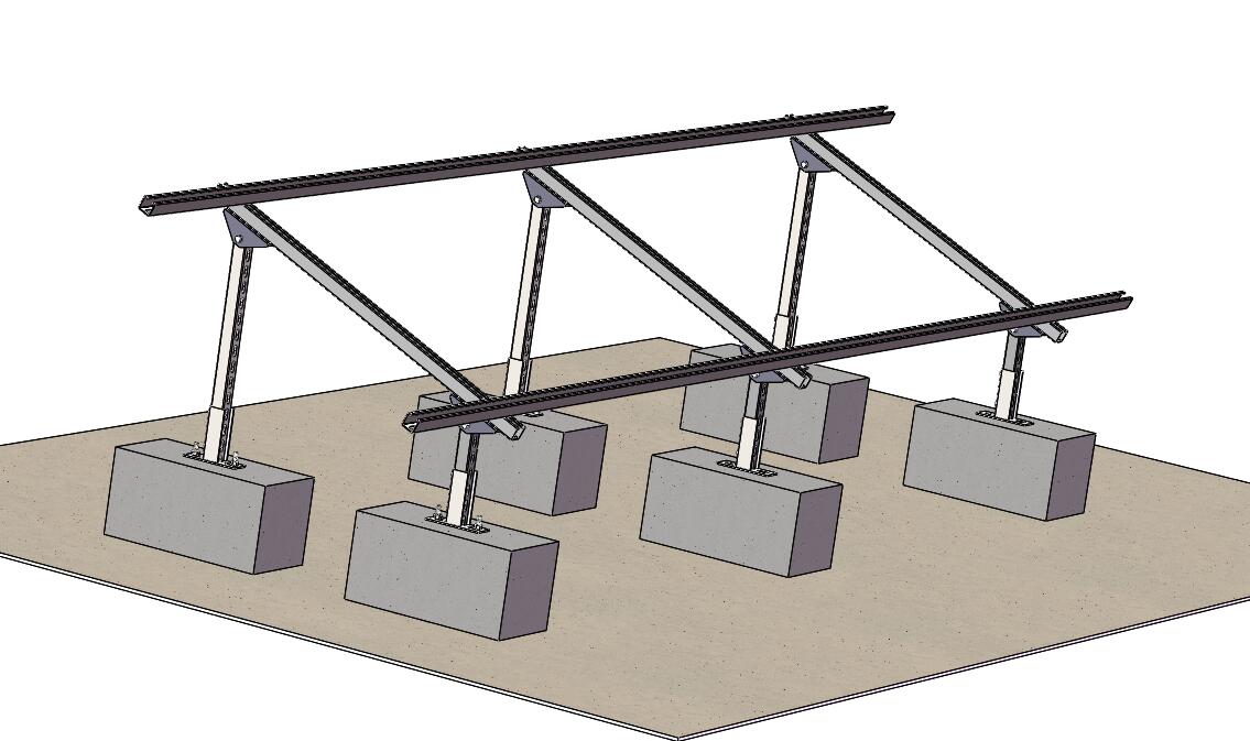Solar Panel Triangular Mounting Structure for Flat Roof