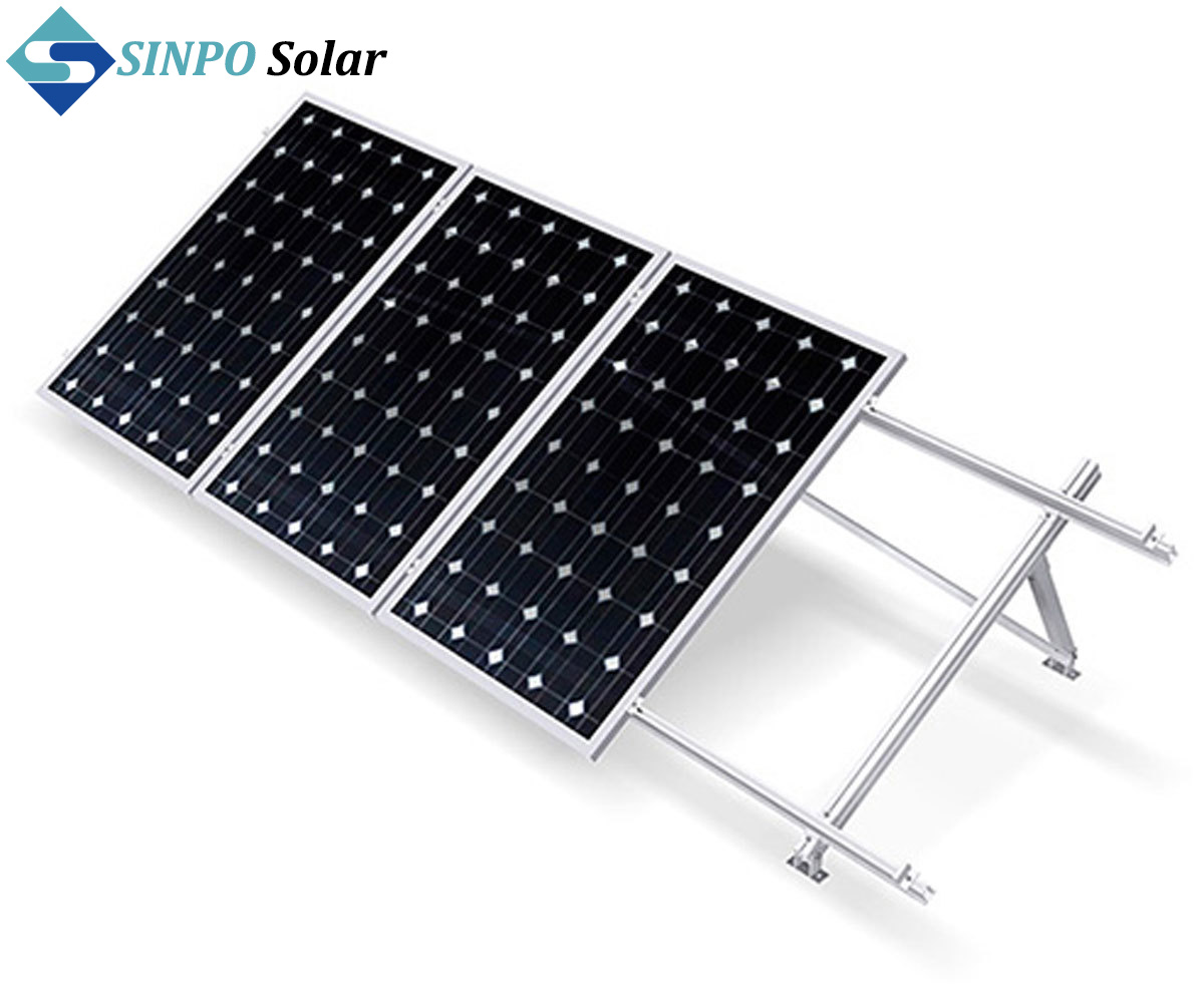 Solar Panel Triangular Mounting Structure for Flat Roof