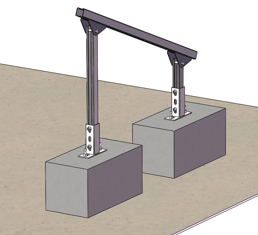 Solar Panel Triangular Mounting Structure for Flat Roof